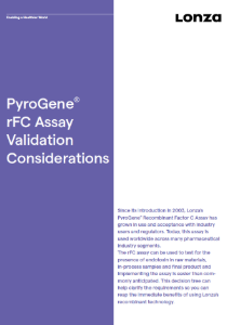 Lonza rFC Pyrogene validation considerations